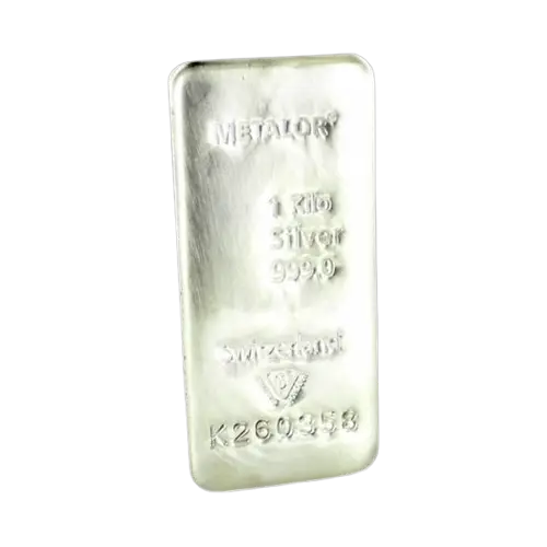 Silver ingot 1000 g – Metalor (Switzerland)